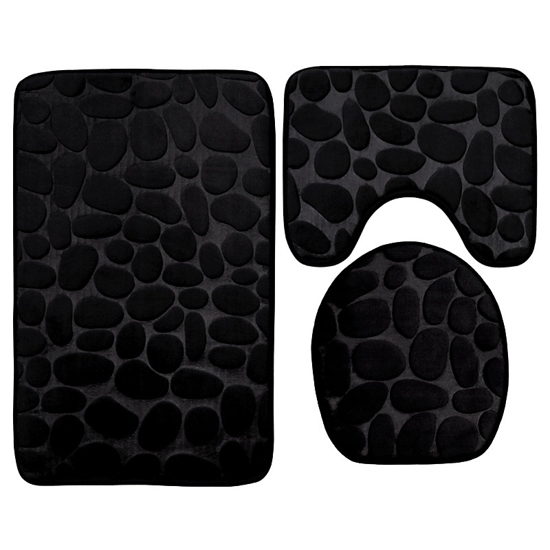 Jogo De Banheiro Liso Kit 3 Peças Tapete Antiterrapante GrossoTop Zg1 Original