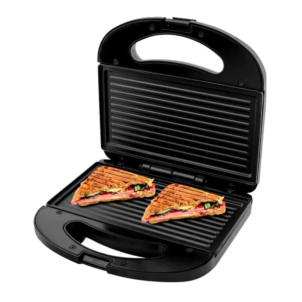 Sanduicheira Elétrica Black 750W Antiaderente Grill e Torradeira Prensa, Faz Sanduiche Rápido 220V