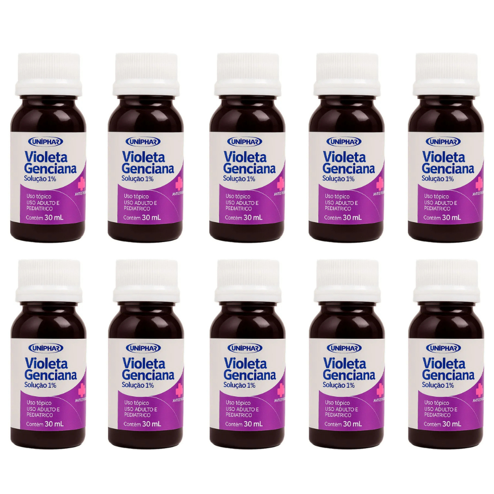 Kit Com 10 Violeta Genciana 30ml Uniphar