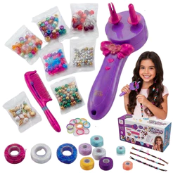 Kit Fazer Tranças Infantil Máquina Automática Miçangas Acessórios Cabelo Menina