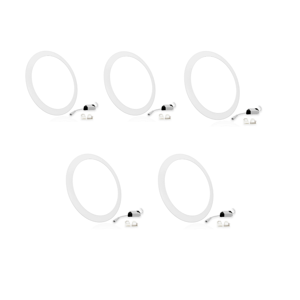 KIT 5 Plafon LED, Painel LED Embutir Redondo 24w Branco,  28,5x28,5cm, 110-220v(BIVOLT) -6500k em Oferta na Shopee