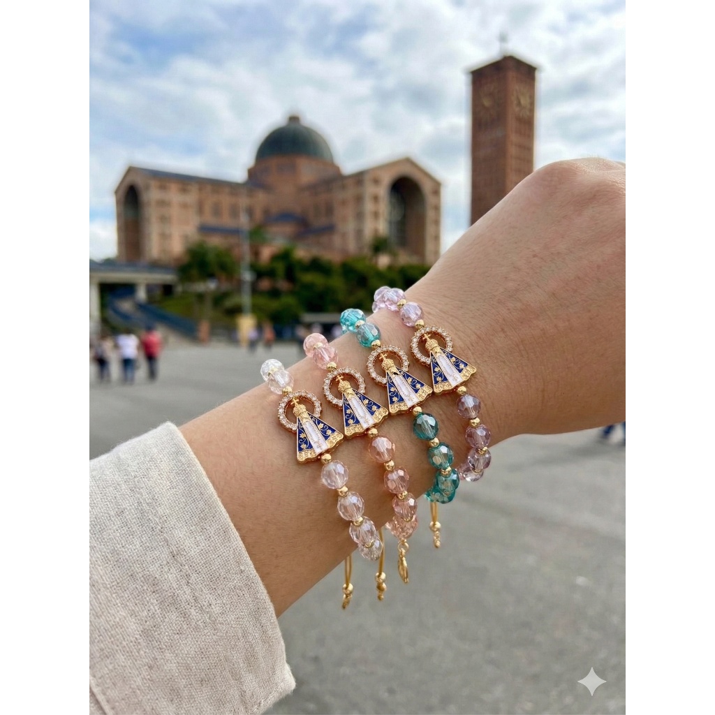 Pulseira de Cristal Nossa Senhora Aparecida – Acessório de Fé e Proteção