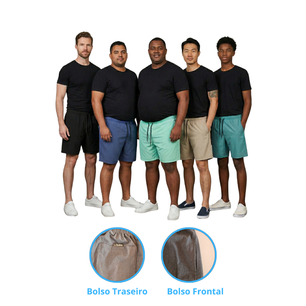 BERMUDA Shorts Mauricinho Masculino de Elastano Secagem Rápida Academia Casual, Praia e Esportivo tamanhos do P ao GG