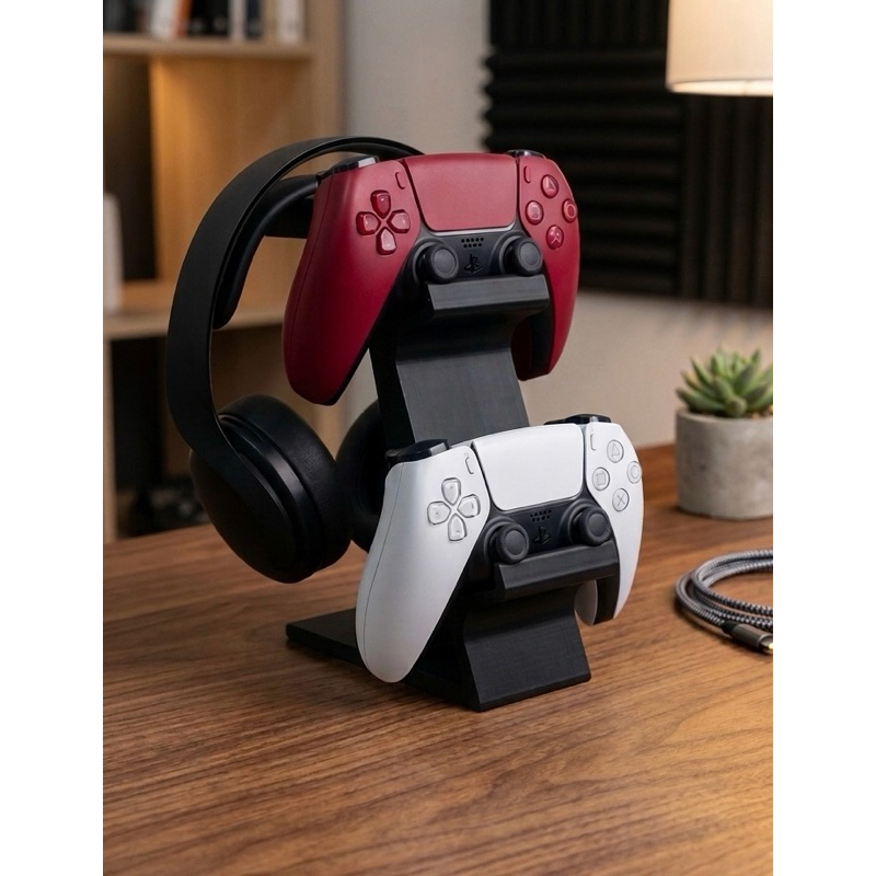 Suporte para controles e Headset Gamer Torre 3 em 1 Ps5 Xbox CORES