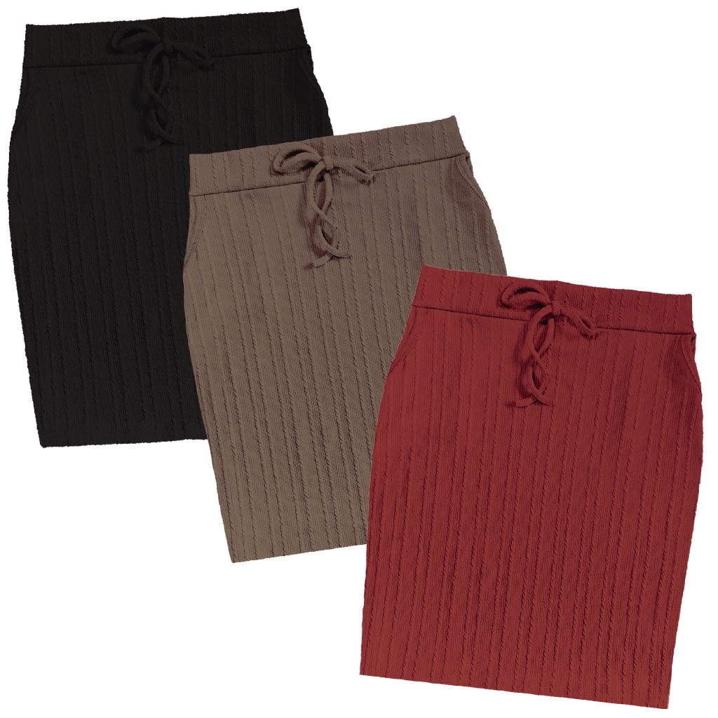 Kit 3 Saias Elegante Casual Plus com Bolsos em Oferta na Shopee