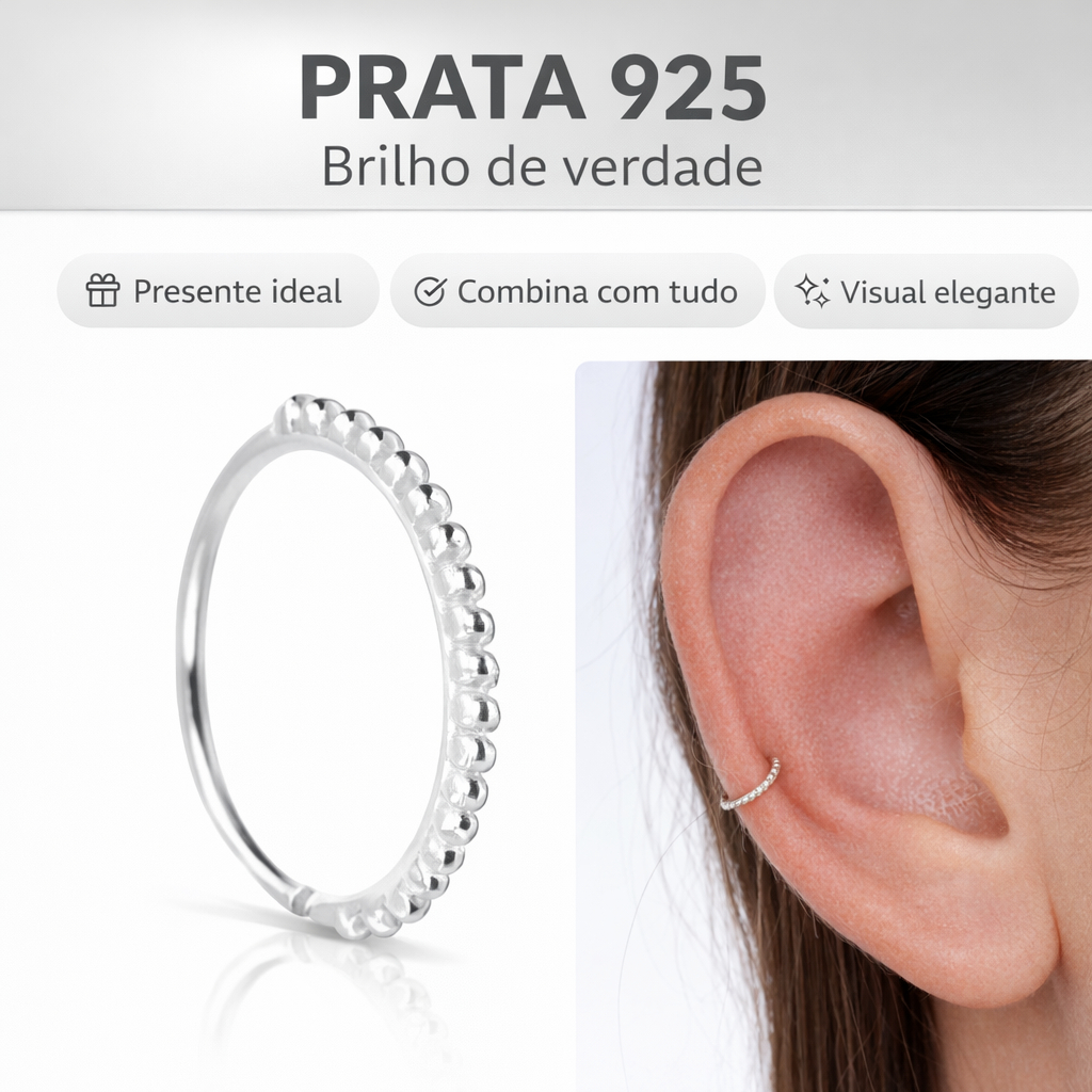 Piercing Prata 925 Feminino Delicado Argola Orelha Brilho Elegante em Oferta na Shopee