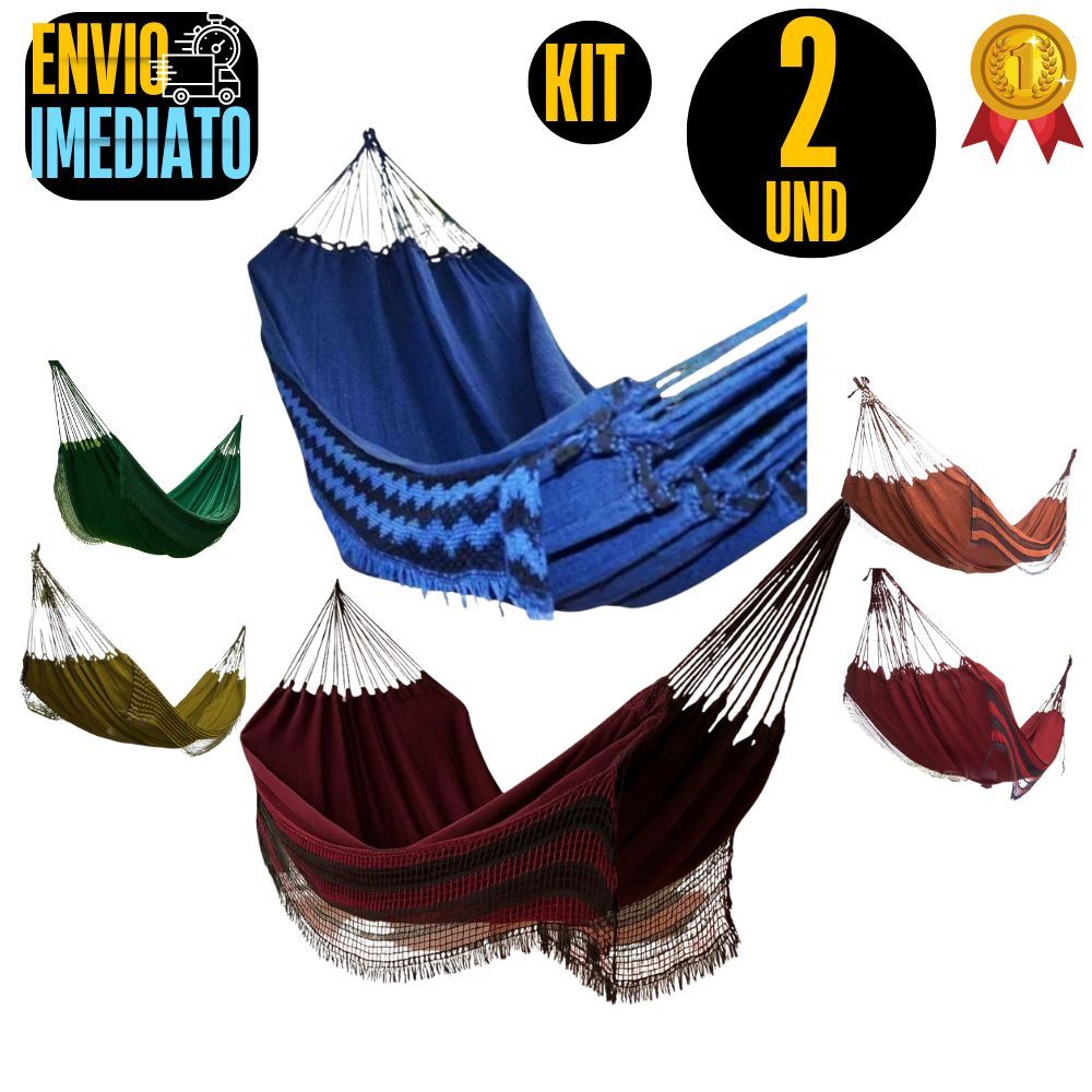 Kit 2 Rede Casal ou Solteiro Descanso Jeans Reforçada Gigante Resistente Algodao Premium