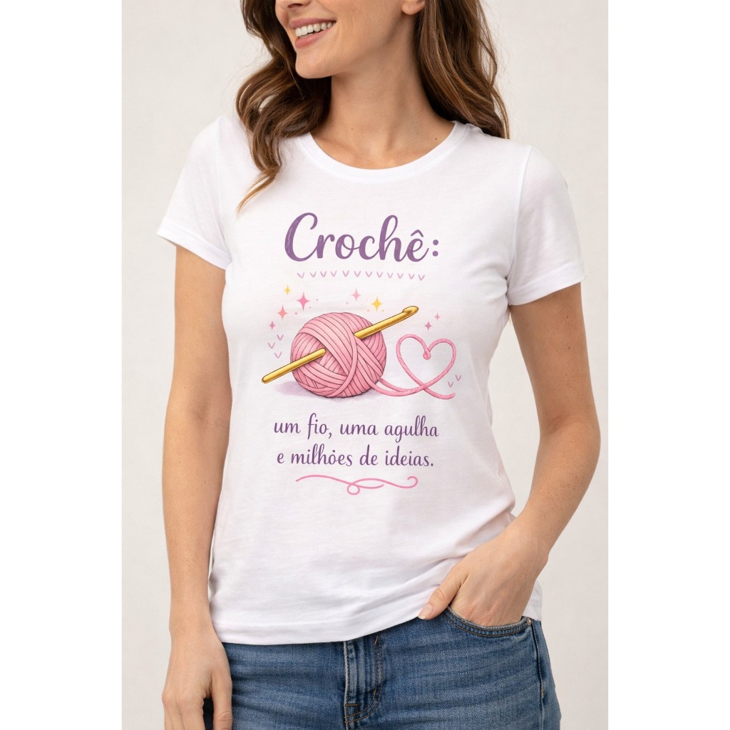 Blusa T-shirt Feminina Crocheteira - Crochê