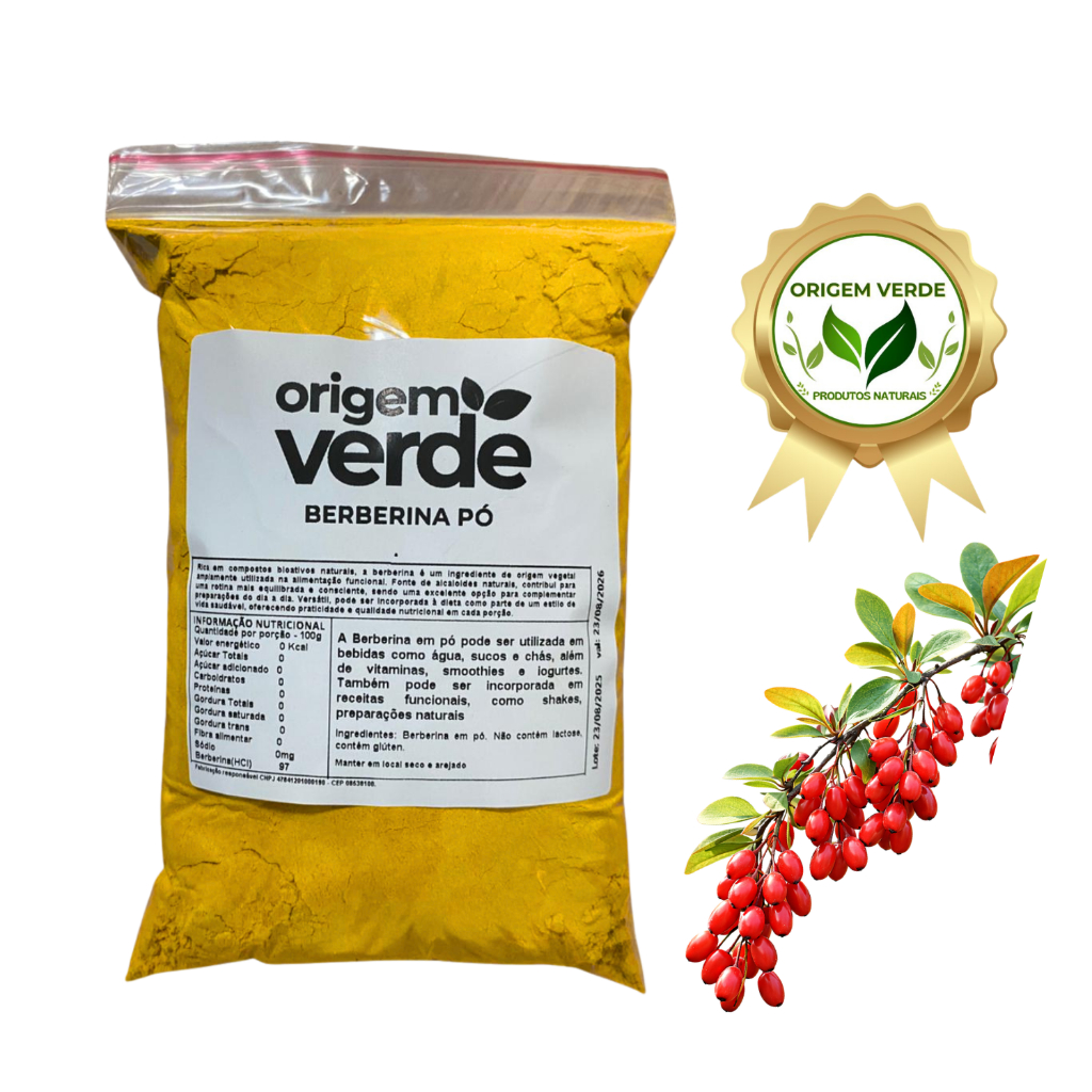 Berberina em Pó 100% Pura - Safra Nova - Origem Verde