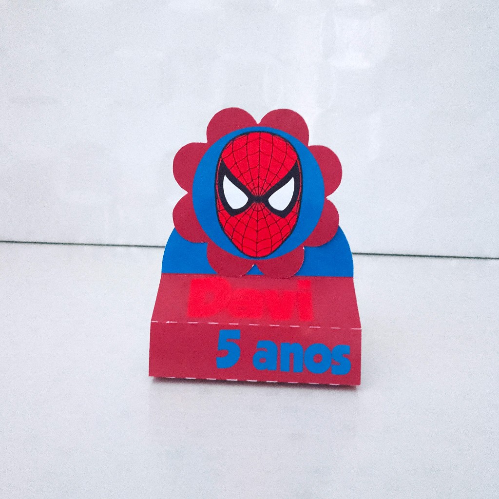 Porta Bis Duplo Homem Aranha Personalizado com Nome Kit 20 Lembrancinha Festa Infantil Luxo