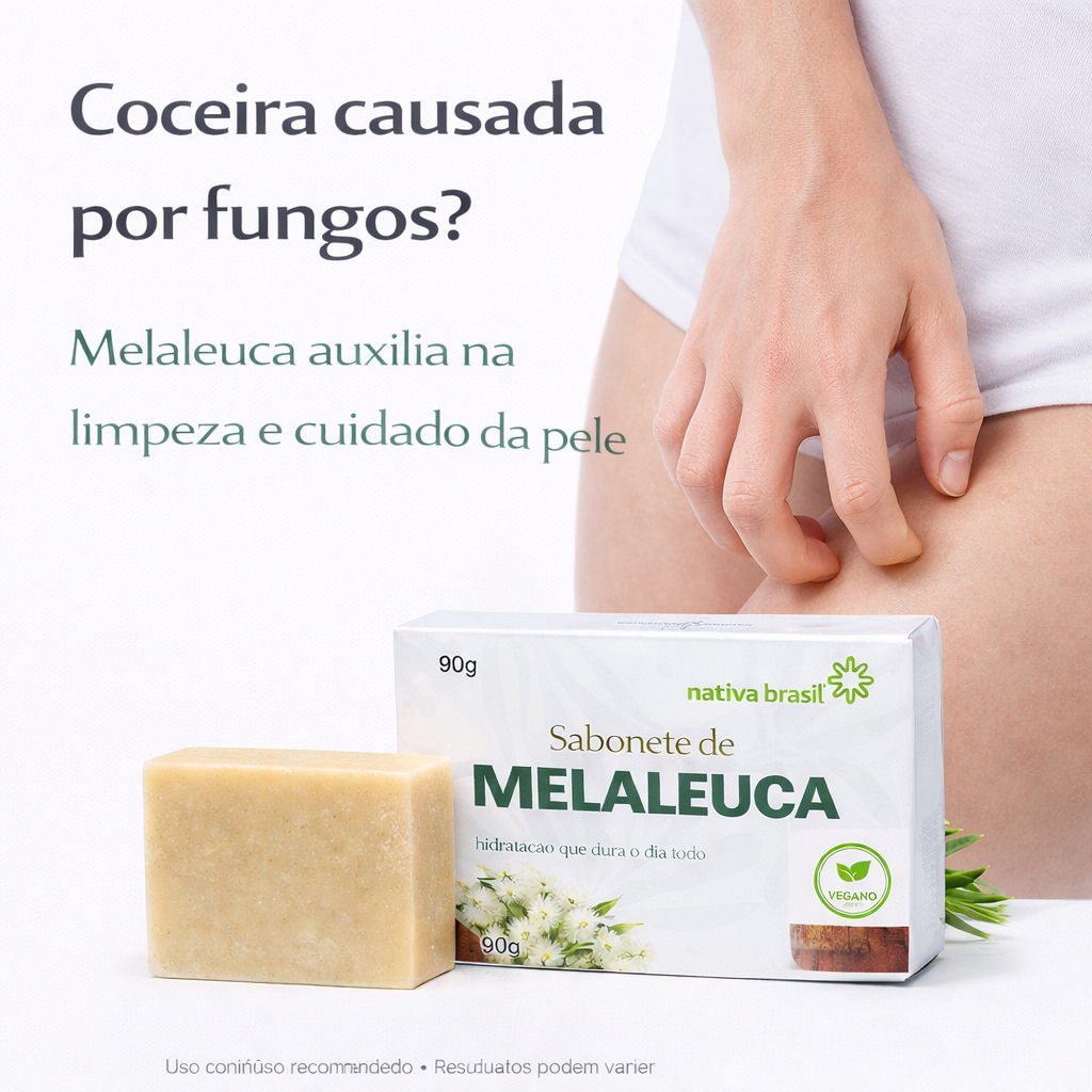 Sabonete de Melaleuca natural auxilia tratamento fungos micoses frieiras candidiase coceira intima
