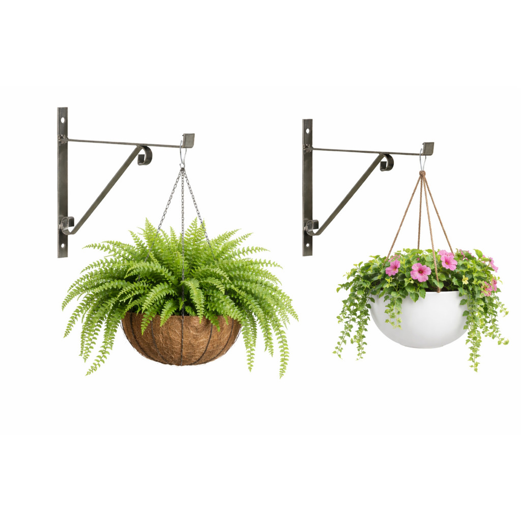 Kit 2 Suporte de Metal Multiuso Preto para Vasos Floreiras Jardineira Plantas Jardim Suspenso
