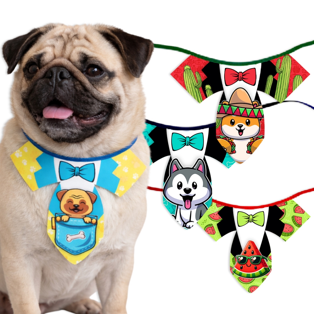 GravaTerno Pet 10, 20, 30 ou 50 Peças Macho Pet Shop Estampados Banho E Tosa Laços
