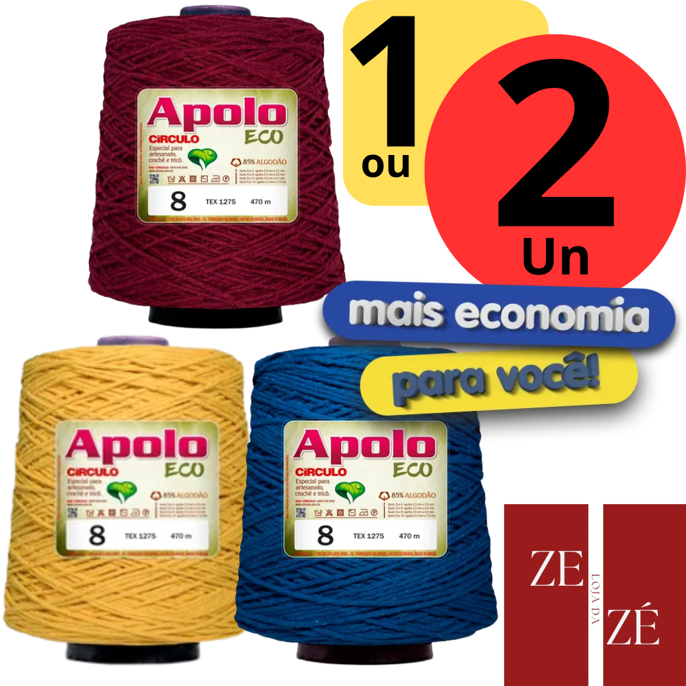 BARBANTE APOLO ECO CIRCULO Nº 08 - 600G (1 ou 2 unidades) em Oferta na Shopee
