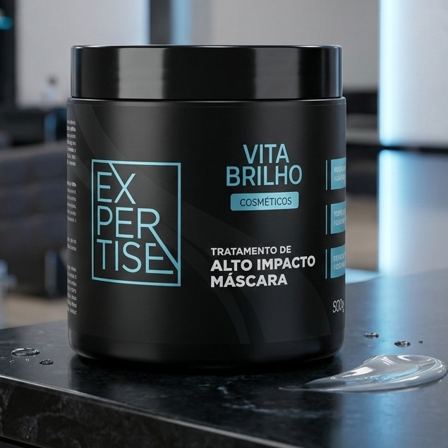 Máscara Profissional Alto Impacto 500g Vita Brilho Tratamento Capilar, Reparação e Brilho Intenso