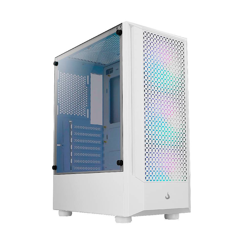 Gabinete Gamer Rise Mode Wave Mid Tower Vidro Temperado USB 3.0 C/ 3x Fans ARGB Branco - RM-WA-BW-ARGB