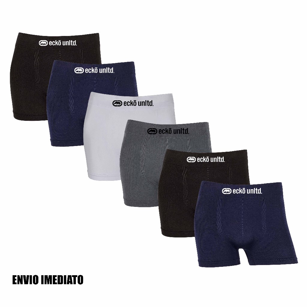 Kit 3 ou 6 cuecas boxer Ecko Originais Microfibra confortáveis Sem Costura