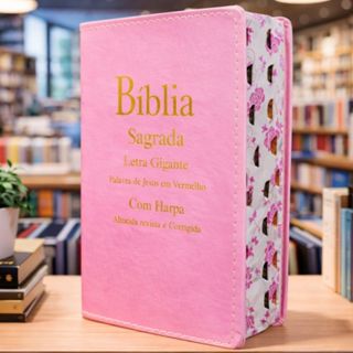 Biblia Feminina Letra Grande | Harpa & Corinhos | RC | Luxo Rosa em Oferta na Shopee