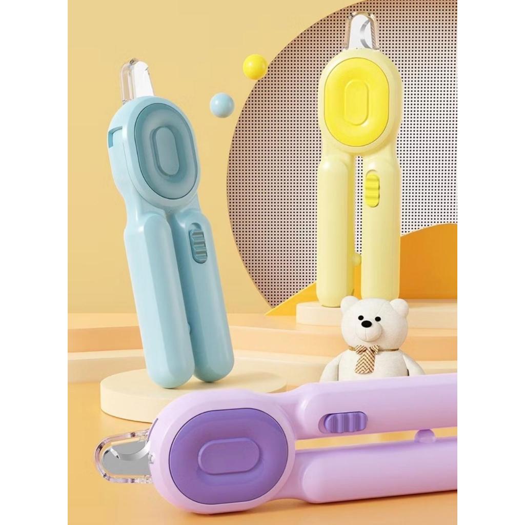 Cortador de Unhas Para Cães e Gatos Pet Kit Alicate e Lixa Com Led e Tesoura Completa