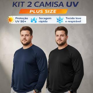 Kit 2 Camisa Térmica Plus Size Proteção Uv 50+ Segunda Pele Camiseta Blusa Malha Fria Academia Manga em Oferta na Shopee