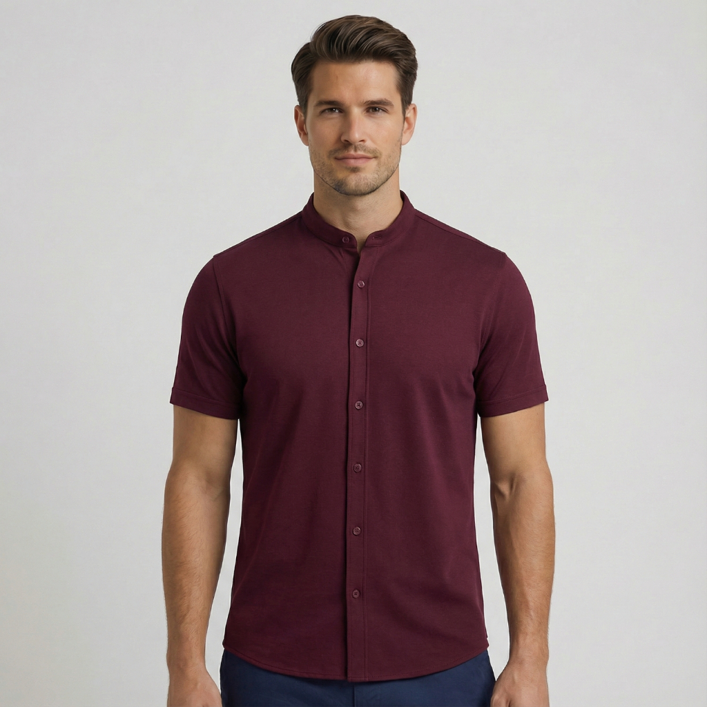 Camisa Gola Padre Masculina Camisa Gola Padre Masculino Casual Camisa Gola Padre Tecido Misto