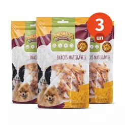 Kit Mordedor Petisco Pé de Galinha 100% Natural 9 Unidades para Cães PureSnacks 80g