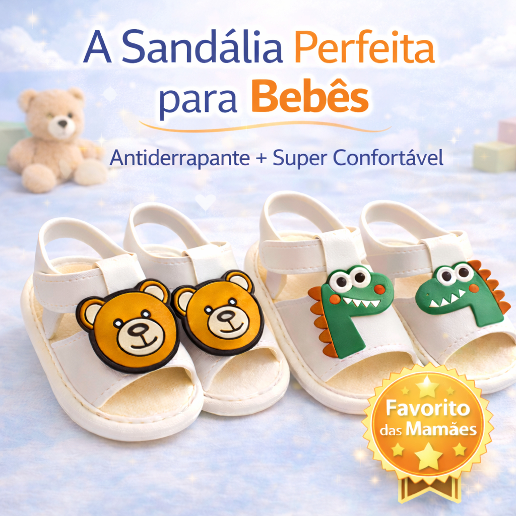 Sandália Bebê Menino Infantil Antiderrapante Confortável