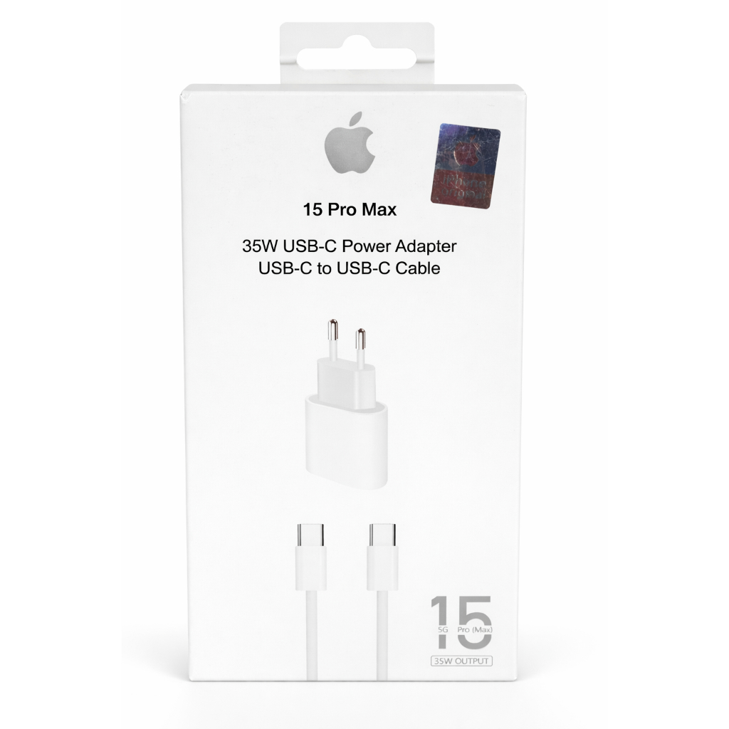 Carregador iPhoneOriginal 15 e 16 Pro Max 20W Turbo Fonte USB-C + Cabo Tipo-C Tipo C de 1M Lacrado