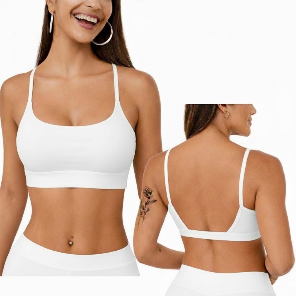 Top Academia Feminino Alça Fina Costas Aberta Bojo Removivel 100% poliamida Fitness Yoga Pilates em Oferta na Shopee