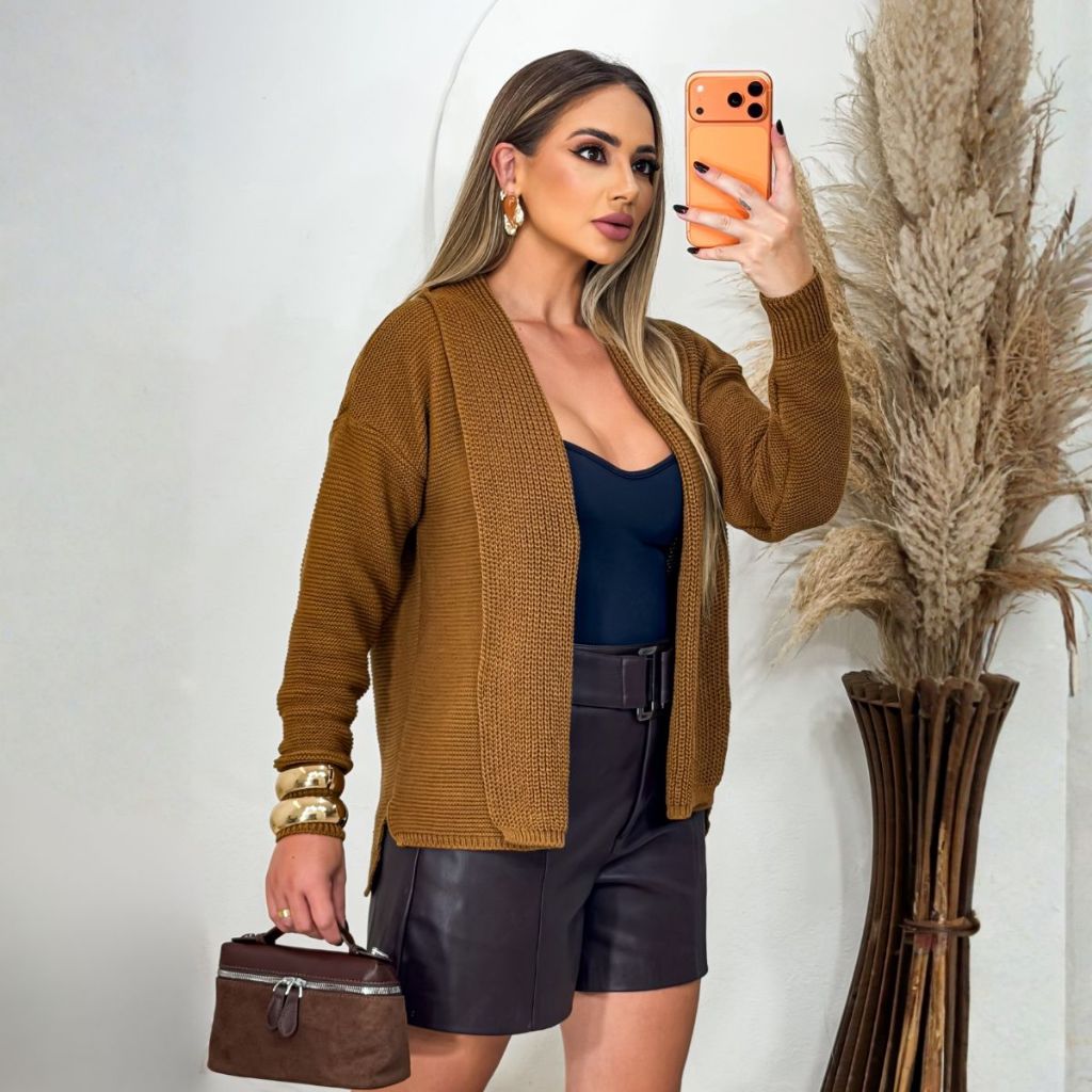 Casaco Feminino Sobretudo Tricot Elegante Confortavel Inverno em Oferta na Shopee