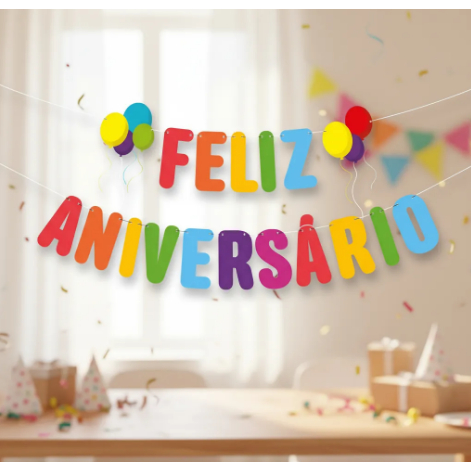 Faixa Feliz Aniversário Faixa Decoração De Aniversário Diversas Cores