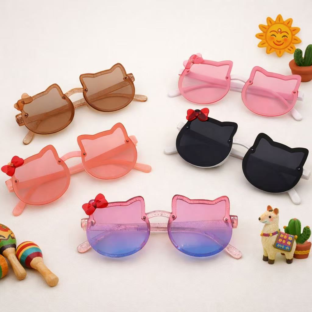 Óculos de sol da moda kitty para crianças  meninas  óculos infantis com proteção uv400 em Oferta na Shopee