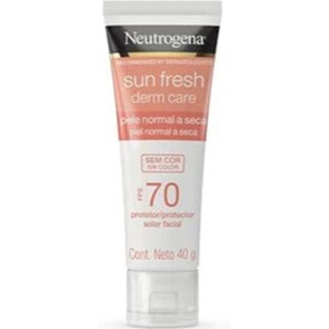 Protetor Solar Facial Para Pele Seca Neutrogena Sun Fresh Derm Care Sem Cor FPS 70, 40g.--promoção