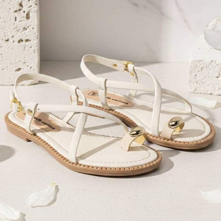 Sandália Rasteirinha Feminina de Dedo com Fivela Super Cofortável e Elegante na Moda - Promoção !