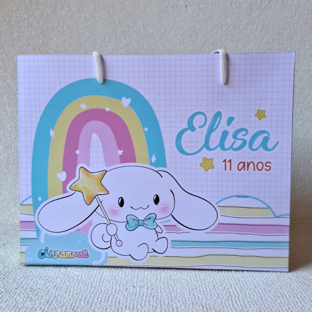 Sacolinha Personalizada Cinnamoroll | Lembrancinha MONTADA E PEGUE E MONTE