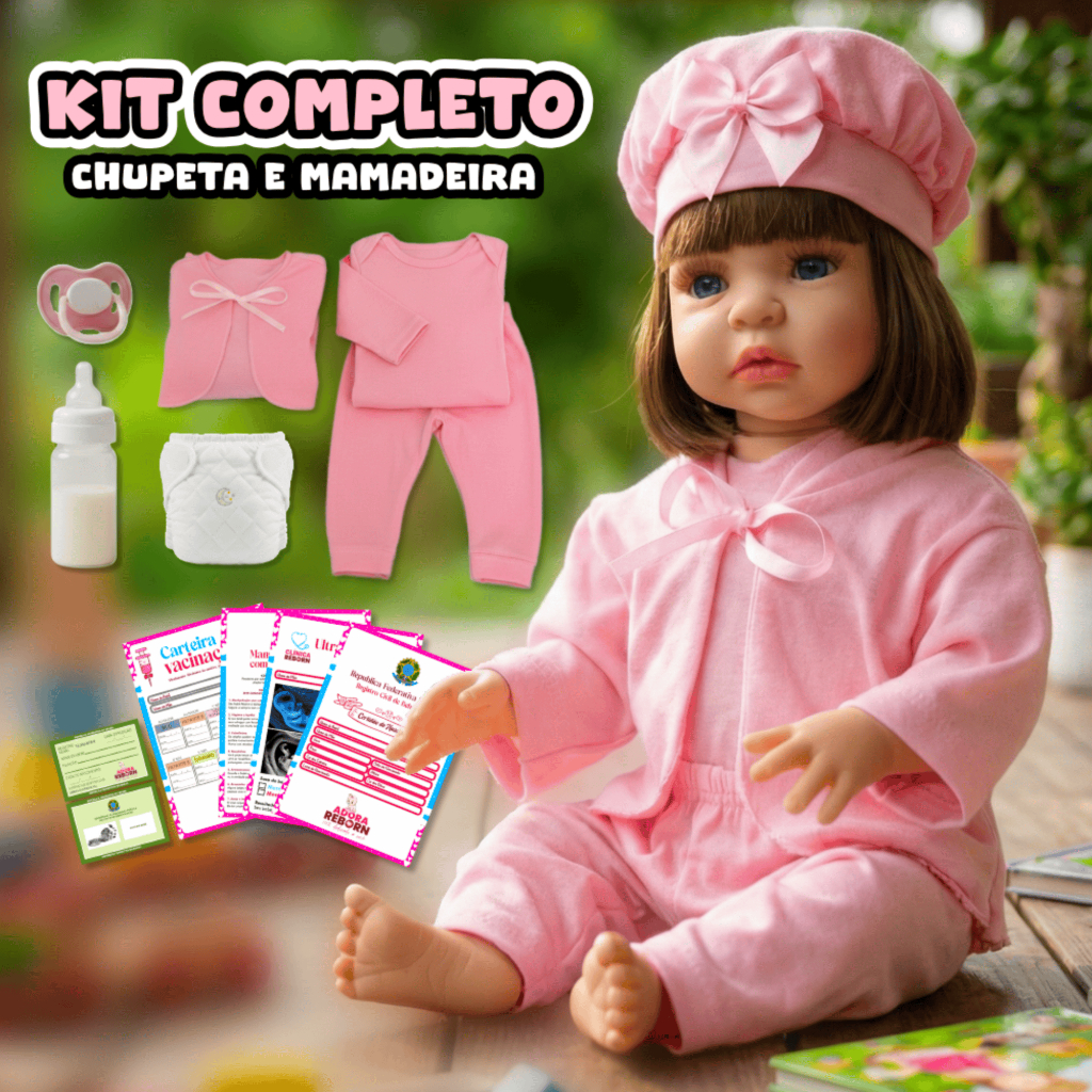 Boneca Bebê Reborn Silicone Realista Menina Com Kit Pode Dar Banho em Oferta na Shopee