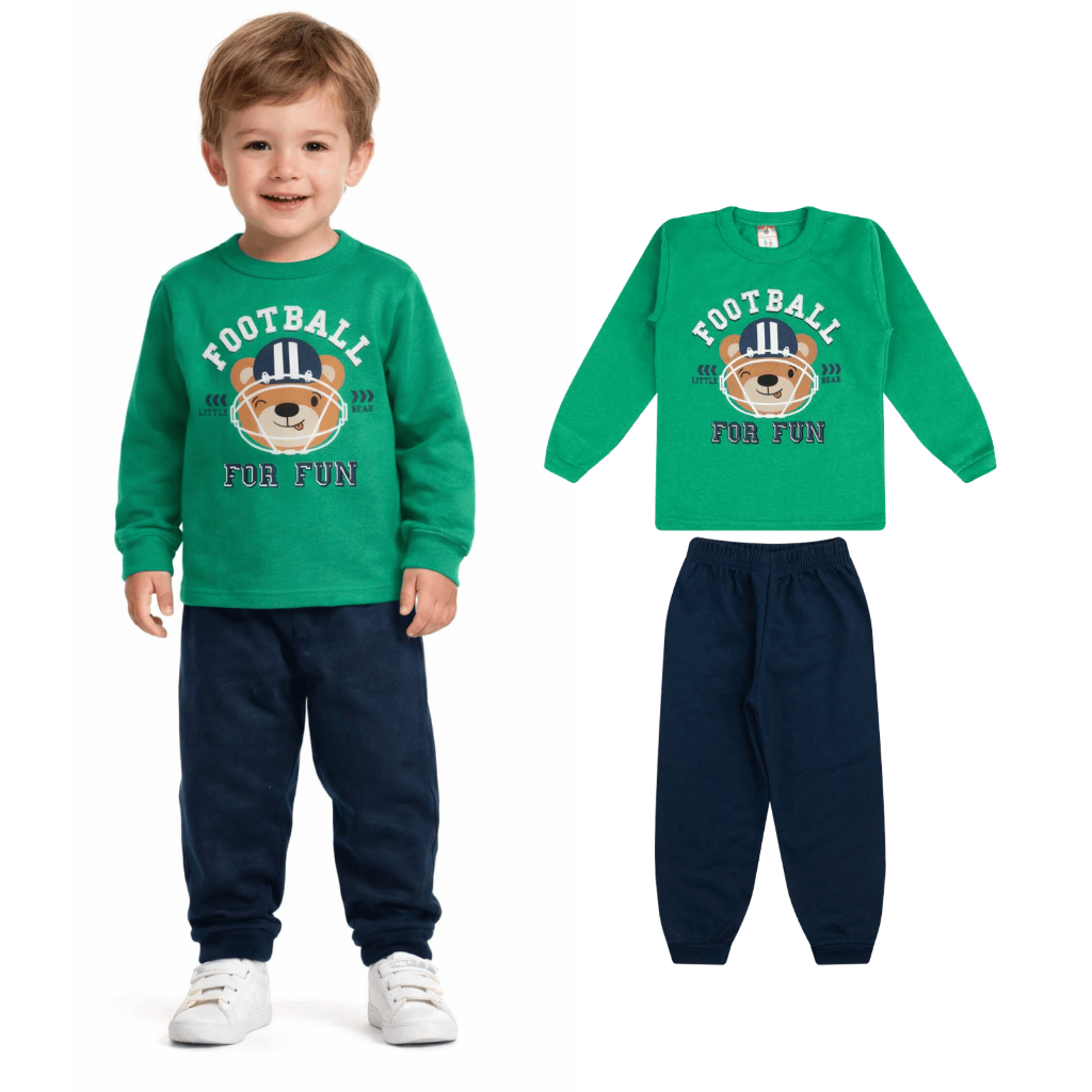 Conjunto Infantil de Moletom Menino– Tamanhos 1 ao 8 – Cores e Estampas Sortidas
