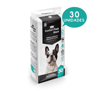 Tapete Higiênico Confort Pads Preto 60x55 - 30 Un - Ultra Absorvente e Disfarça Manchas em Oferta na Shopee
