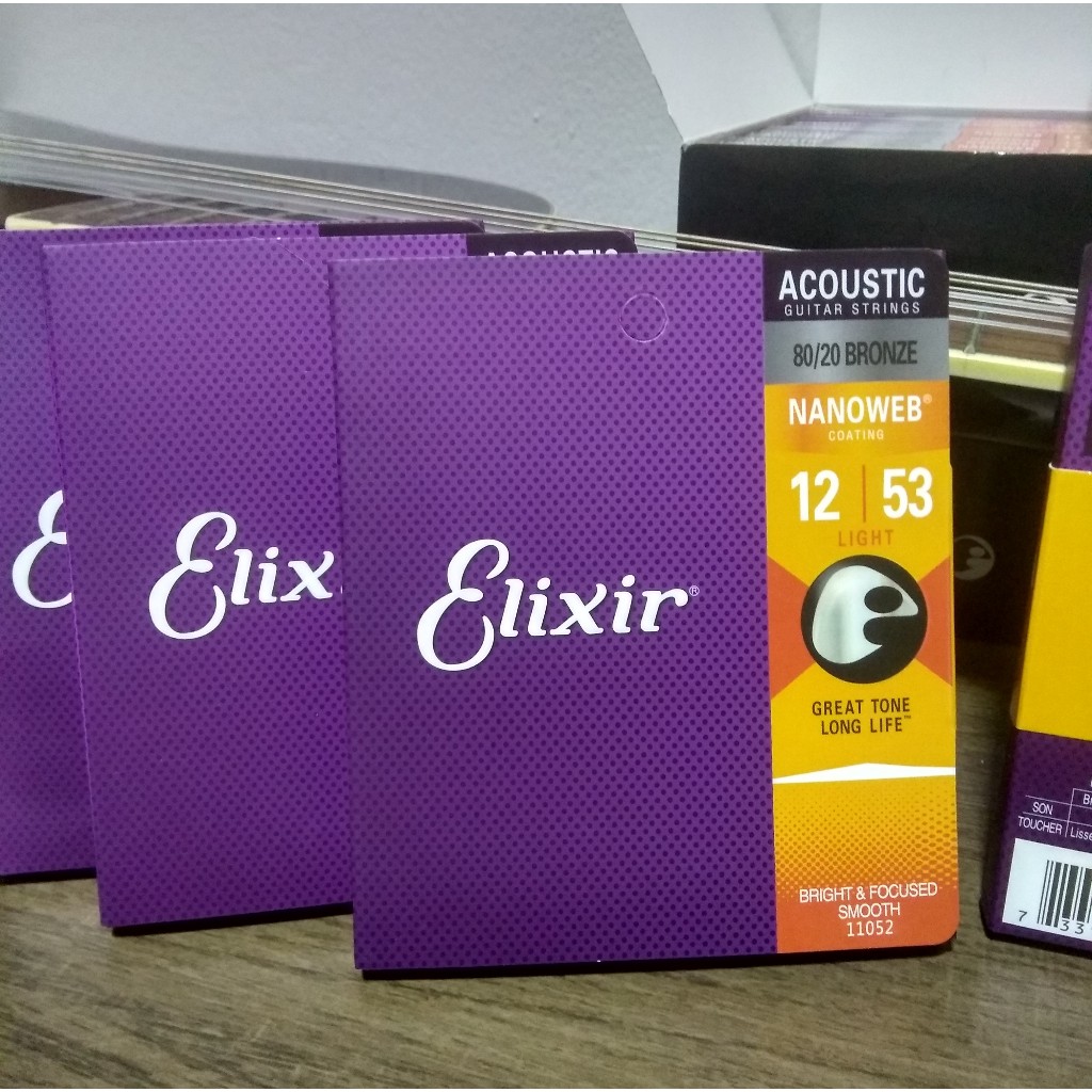 Elixir Encordoamento Violão Acoustic Nanoweb 12/53 80/20 Bronze