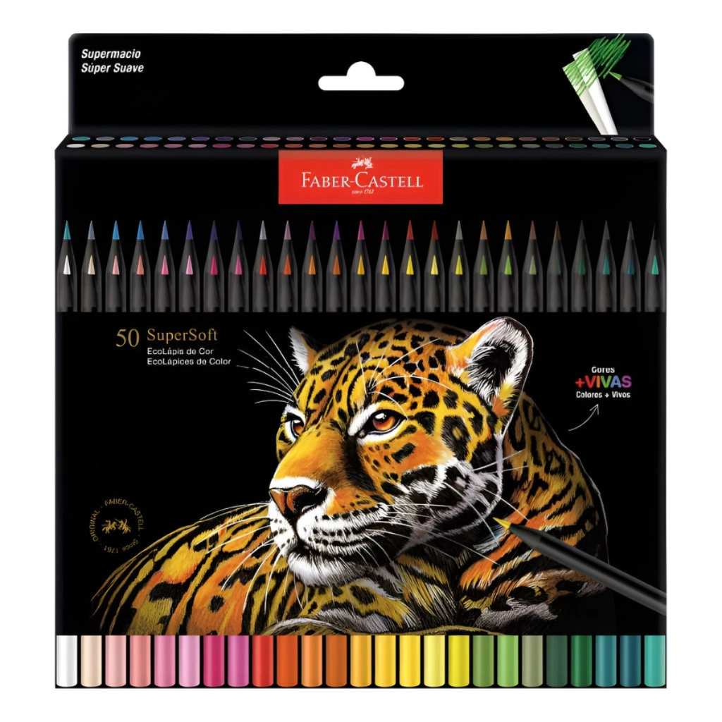Lápis de Cor EcoLápis Super Soft 50 Cores - Faber Castell em Oferta na Shopee