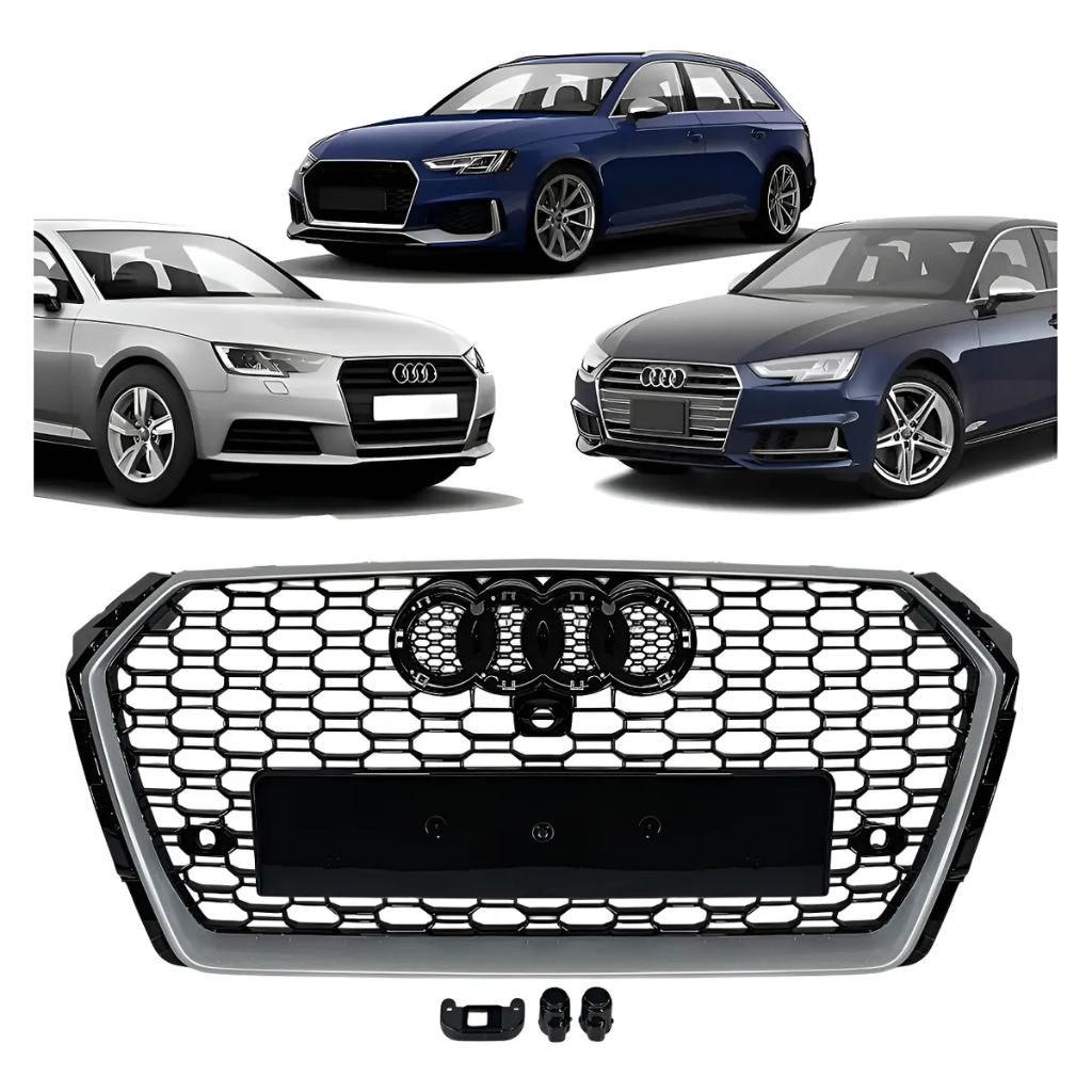 Grade Superior Dianteira Colmeia Modelo S4 Para Audi A4 2016 2017 2018 Novo Preto