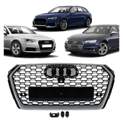 Grade Superior Dianteira Colmeia Modelo S4 Para Audi A4 2016 2017 2018 Novo Preto