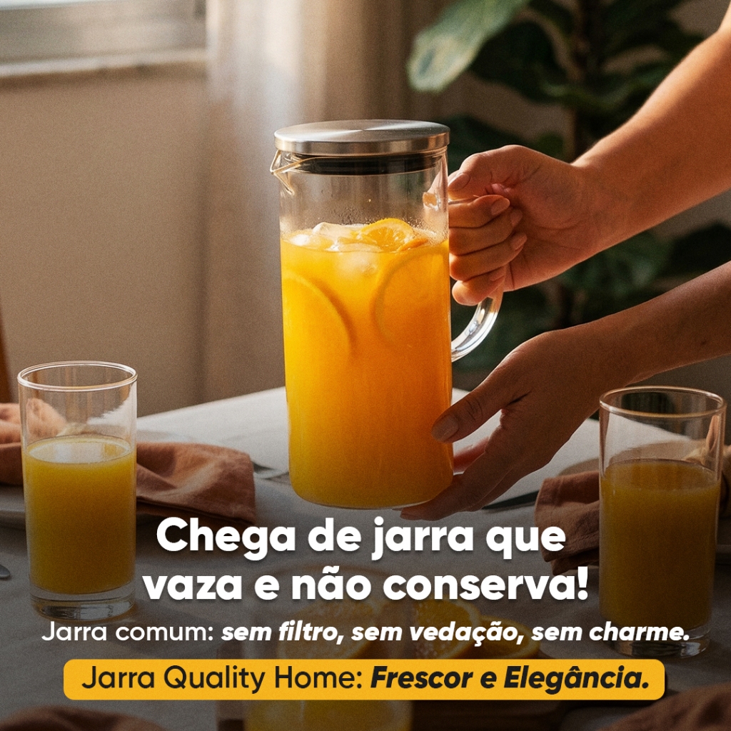 Jarra De Vidro Com Tampa Inox Borossilicato 1 Litro em Oferta na Shopee