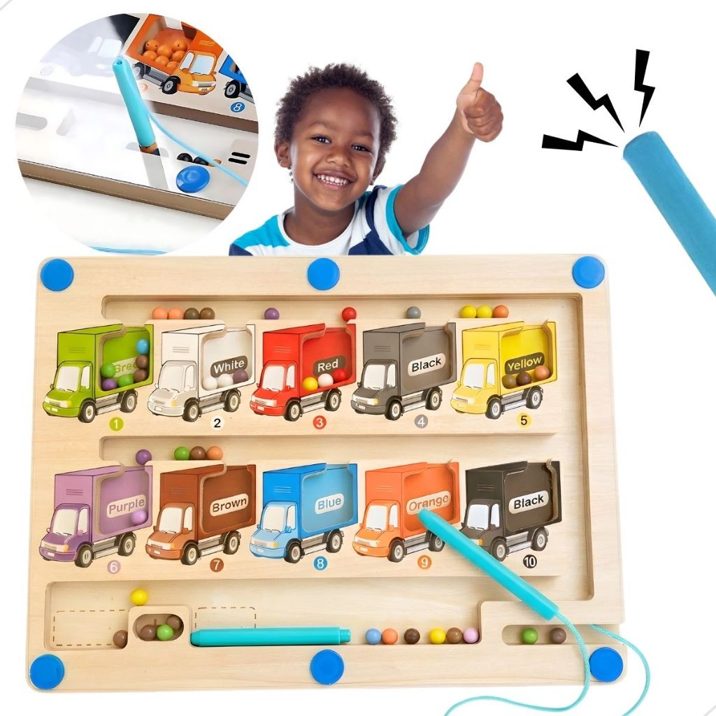 Labirinto Magnético Montessori Brinquedo Pedagógico Matemática Infantil Educativo Com Imã