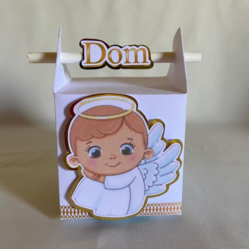Caixa Canudo no tema Batismo Batizado com 10/20/30 unidades - caixinha personalizada – lembrancinha personalizada