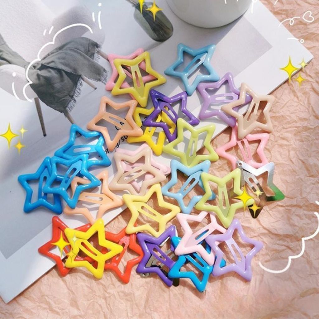 10/20/30/40/50 Presilhas de Cabelo Infantil Estrelinhas Coloridos Peças Franjas Laterais Fofo em Oferta na Shopee