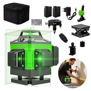 Nível A Laser Verde 16 Linhas 4d 360° Profissional Nivelador Autonivelante Com Suporte Parede + Base Giratório em Oferta na Shopee