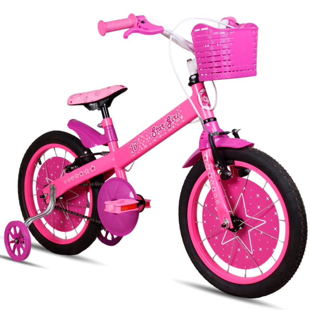 Bicicleta Infantil Feminina Aro 16 Star Girl – Menina 4 a 6 Anos com Rodinhas em Oferta na Shopee
