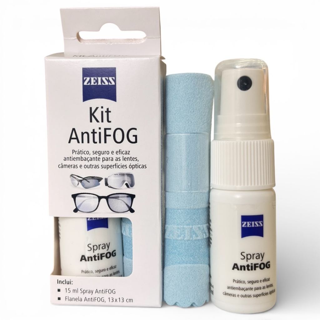 Kit AntiFOG Zeiss- Antiembassante, Limpa Lentes e não deixa embassar