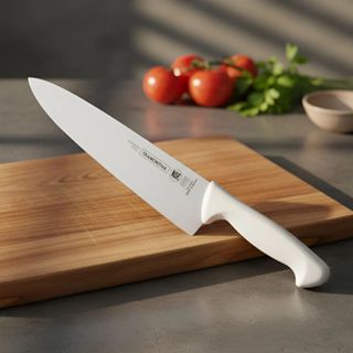 Faca Chef Tramontina Premium Cozinha Churrasco Lâmina Aço Inox Cabo Polipropileno Branco 10" em Oferta na Shopee
